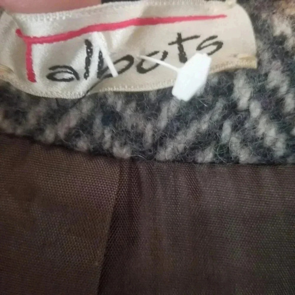 Talbots Vintage Women's Wool Herringbone Grey Bomber Jacket  Sz 11/12 - Picture 8 of 15